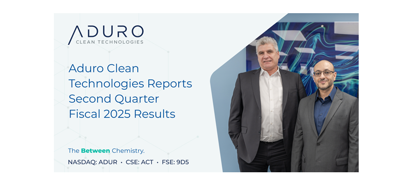 Aduro Clean Technologies Reports Second Quarter Fiscal 2025 Results