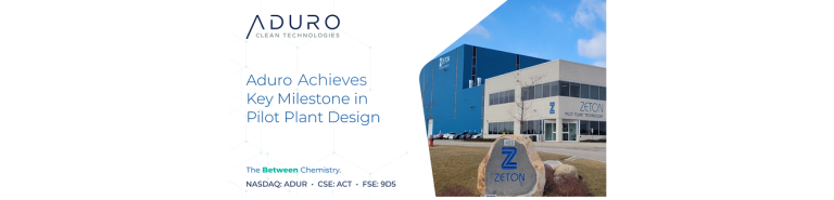 Aduro Advances Hydrochemolytic Pilot Plant with Key Achievement