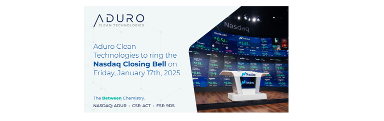 Aduro Clean Technologies Joins Nasdaq Closing Bell Ceremony on January 17